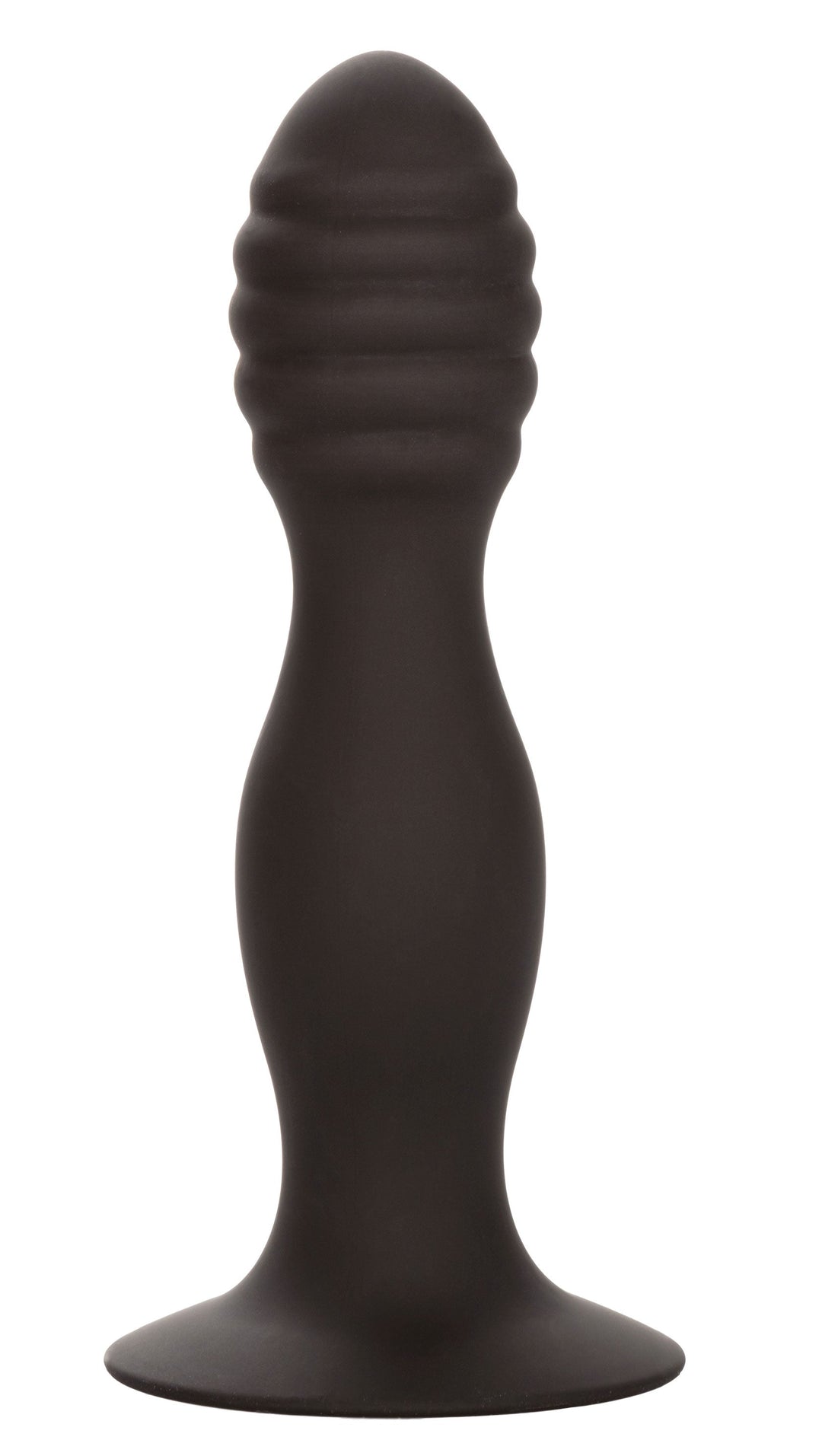 Silicone Ribbed Anal Stud - Black