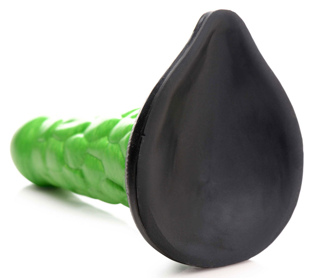 Radioactive Reptile Thick Scaly Silicone  Dildo - Green