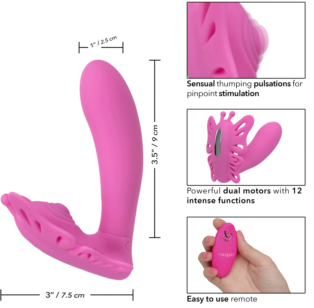 Venus Butterfly Silicone Remote Pulsating Venus G  - Pink