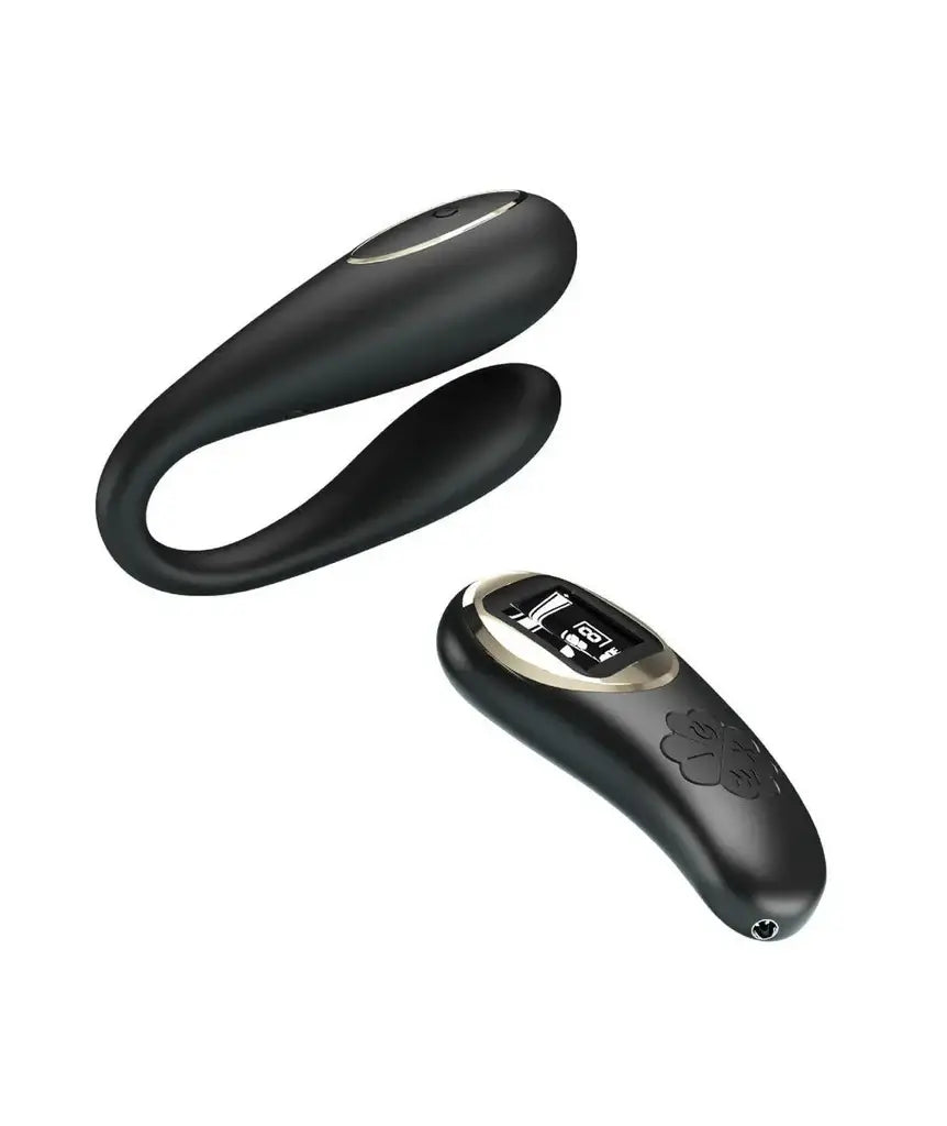 Nathan Double Pleasure Remote Control Vibrator -  Black