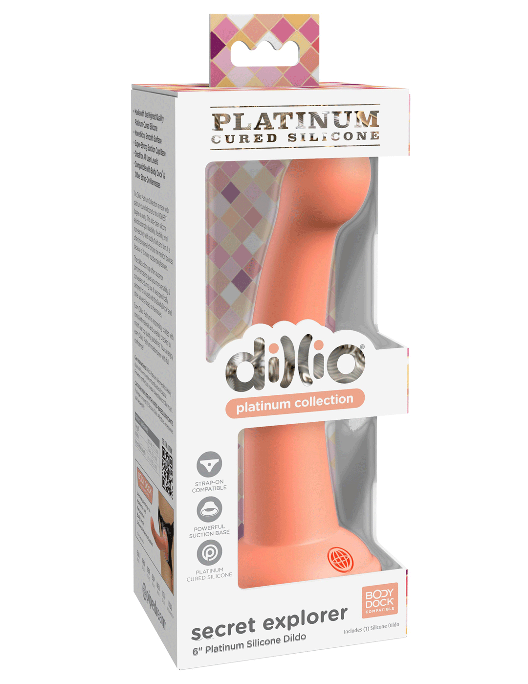 Dillio Platinum - Secret Explorer 6 Inch Dildo -  Peach