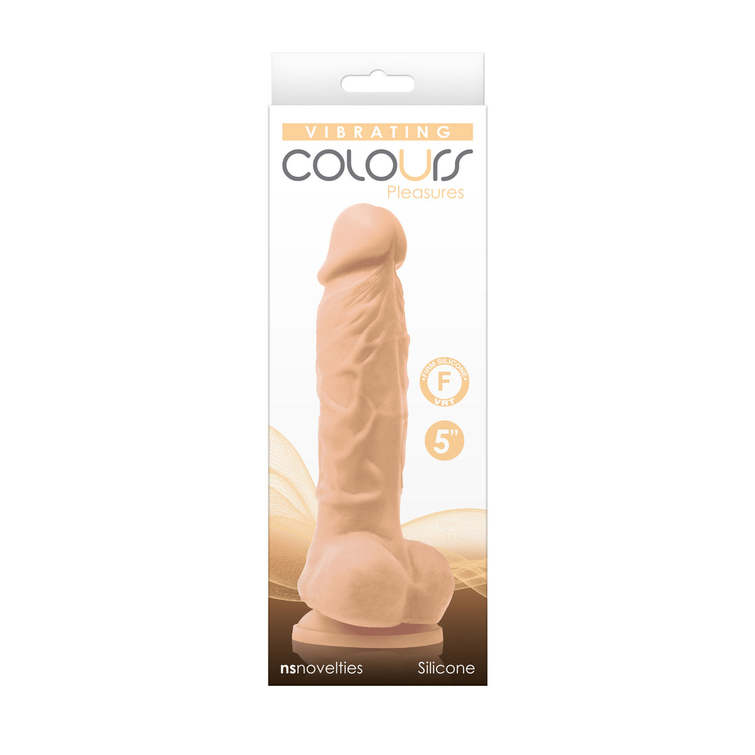 Colours - Pleasures - Vibrating - 5 Inch Dildo -  White