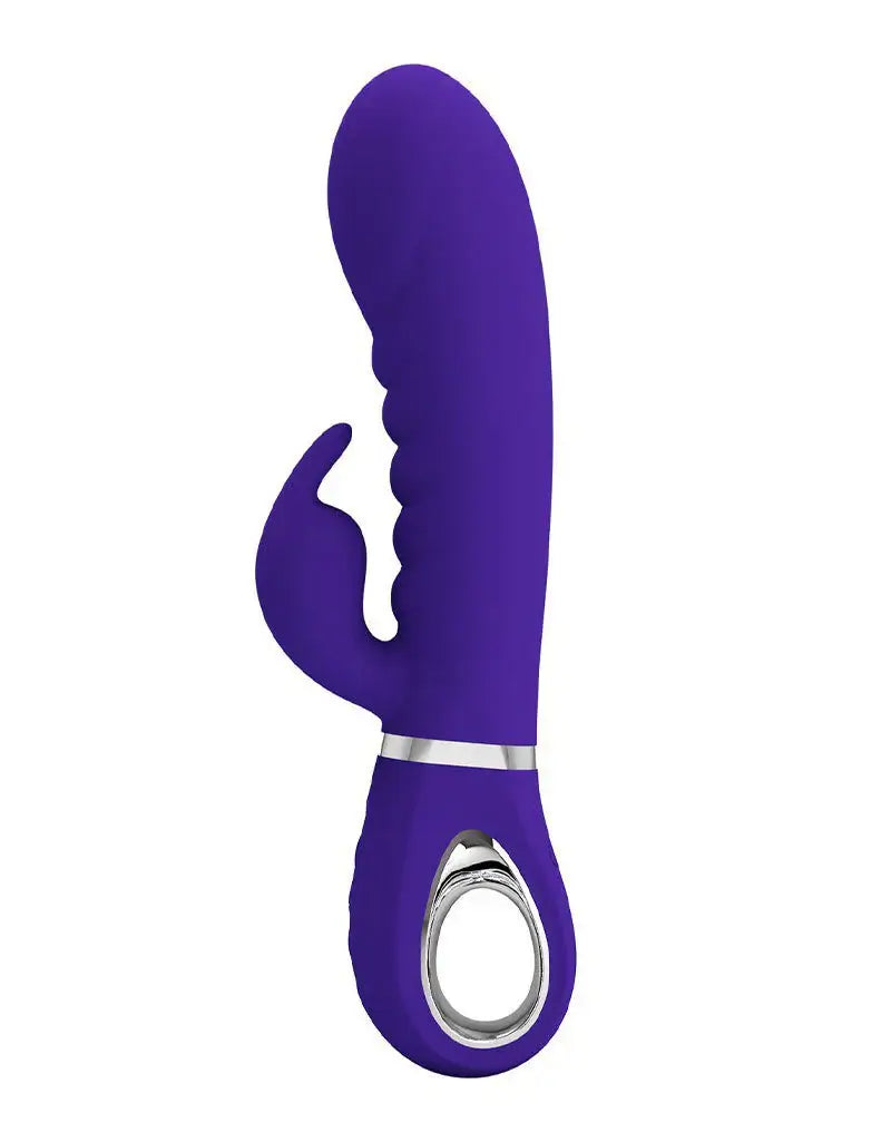 Prescott Super Soft Rabbit Silicone Vibrator -  Purple