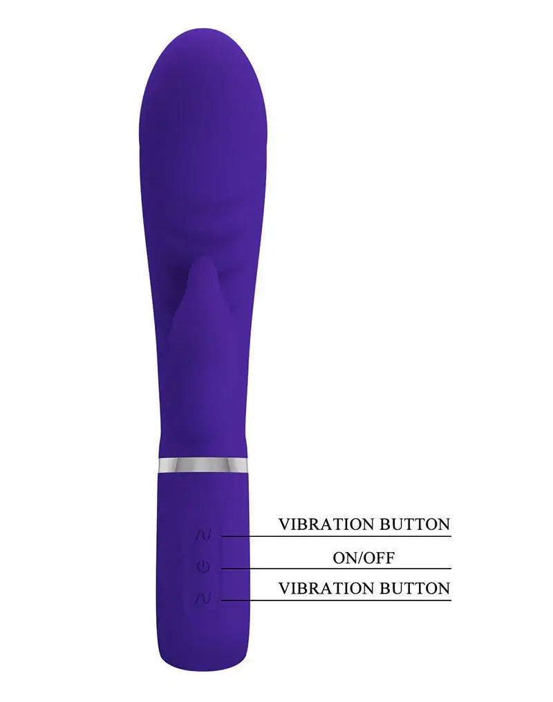 Prescott Super Soft Rabbit Silicone Vibrator -  Purple