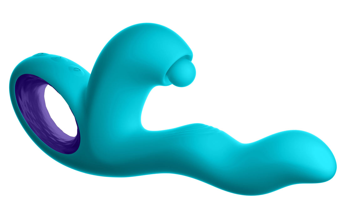 Klio Triple Action Thumping Rabbit Vibrator -  Turquoise