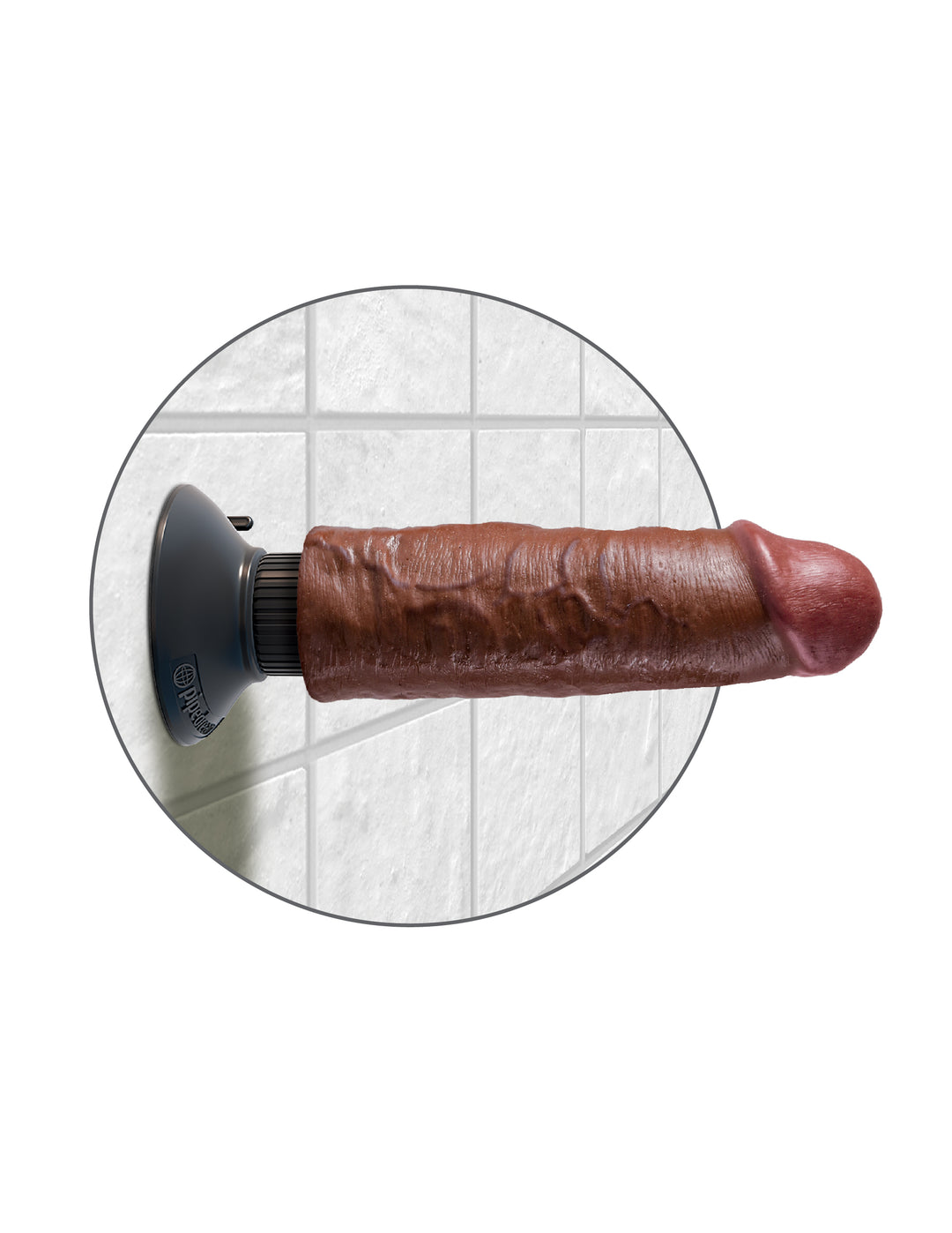 King Cock 6 Inch Vibrating Cock - Brown