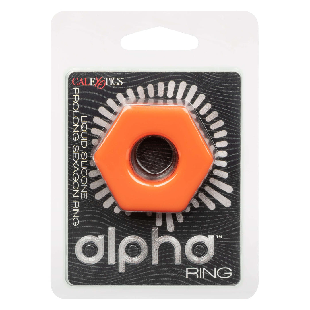 Alpha Liquid Silicone Prolong Sexagon Ring -  Orange