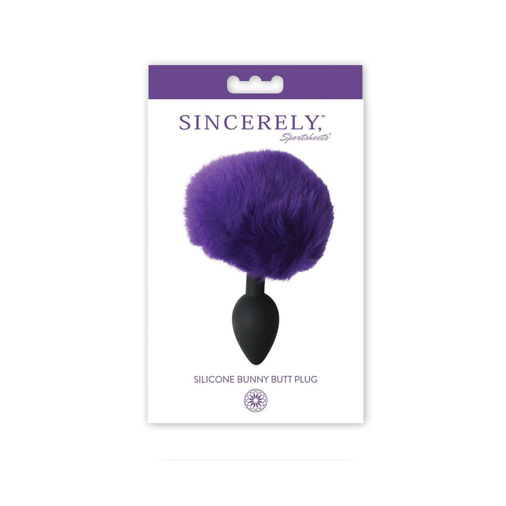 Sincerely Silicone Bunny Butt Plug - Purple