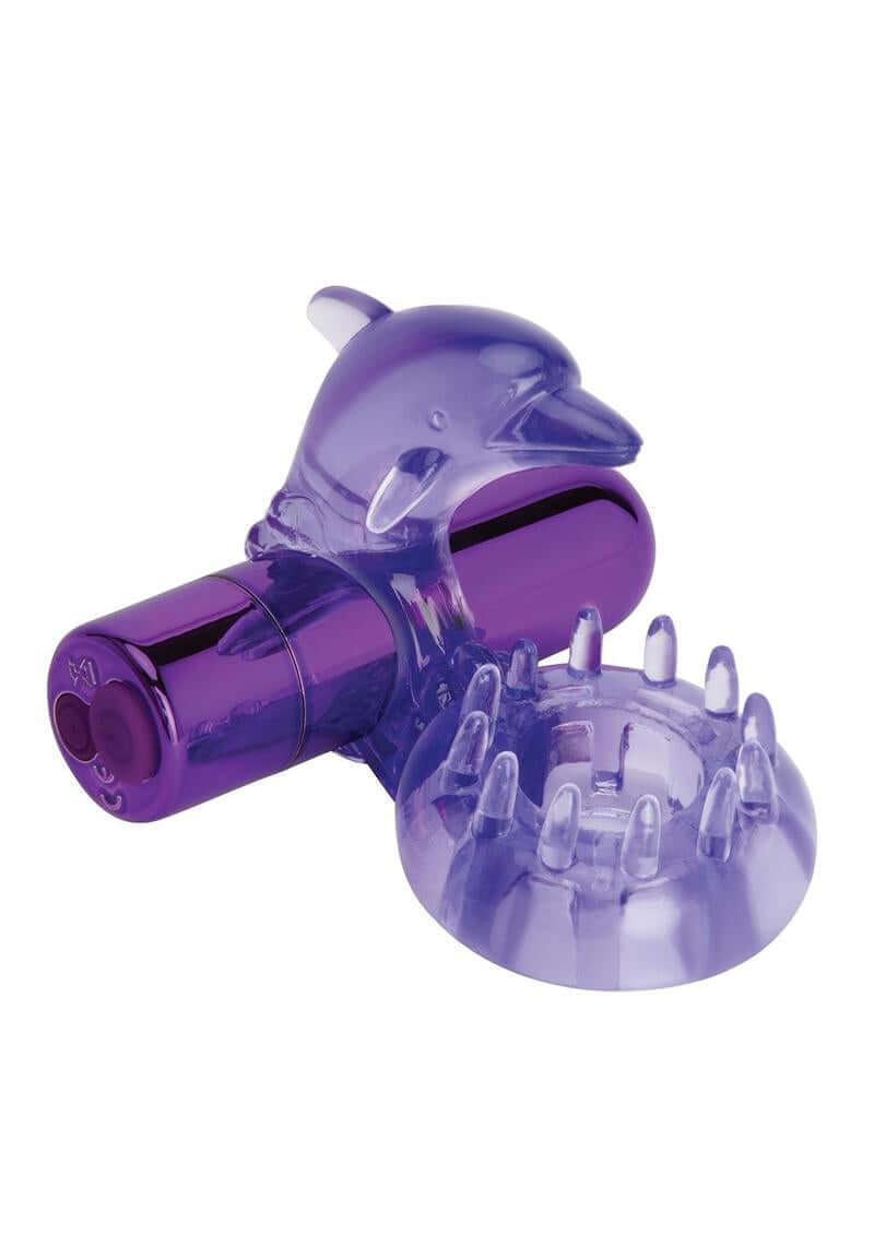 Bodywand Rechargeable Dolphin Ring With Ticklers - Purple