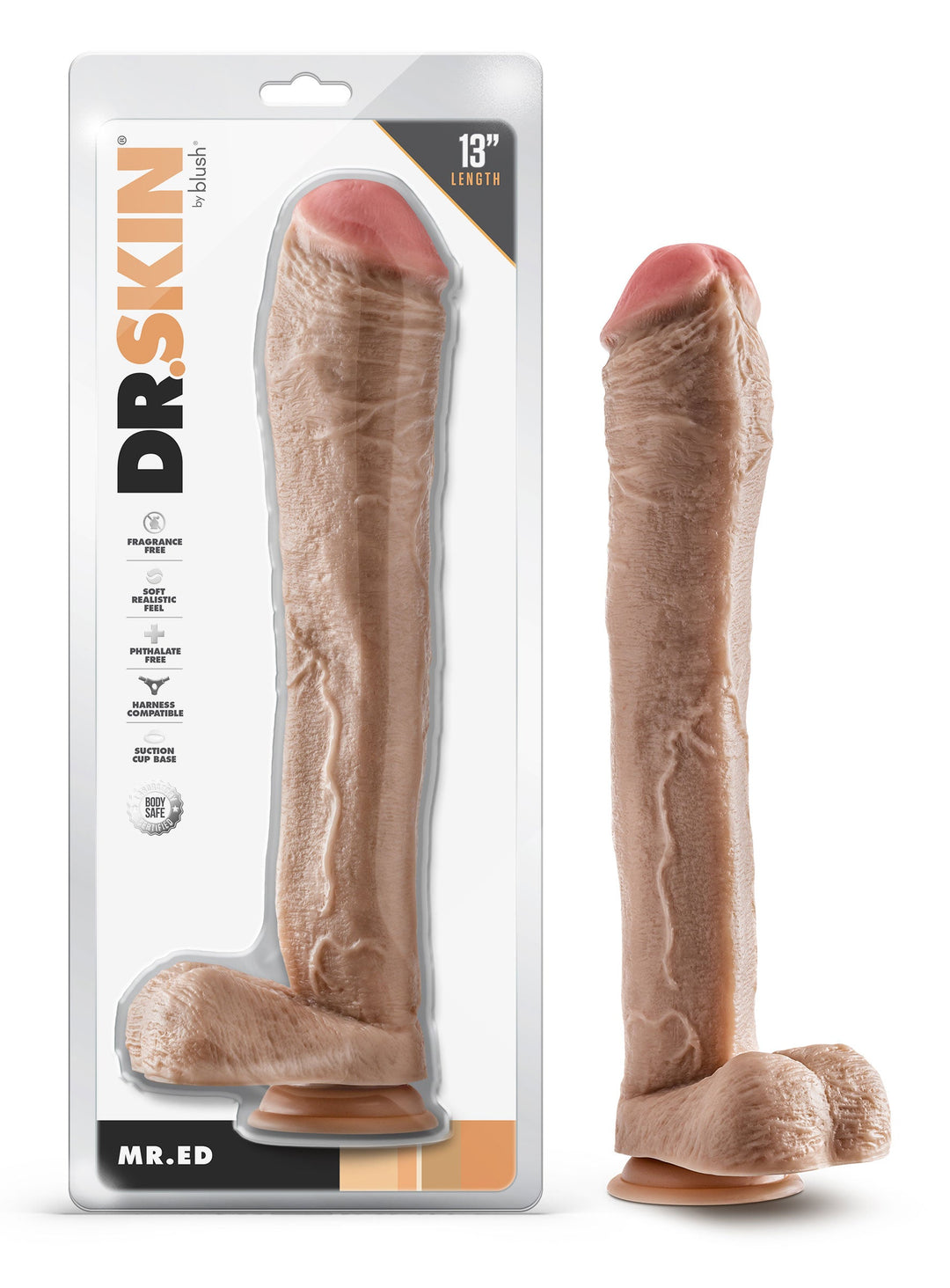 Dr. Skin - Mr. Ed - 13 Inch Dildo With Balls -  Beige