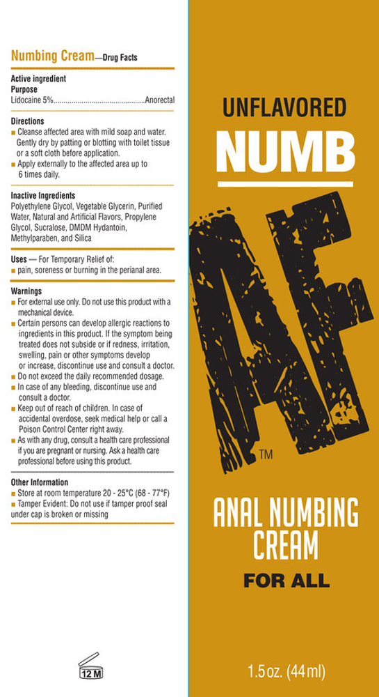 Numb Af - Anal Desensitizing Gel - Unflavored - 1.5 Fl. Oz.