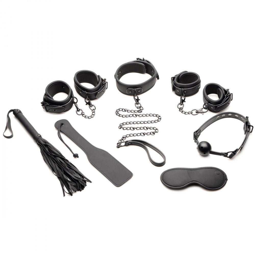 Master of Kink 10 Piece Deluxe Bondage Set - Black