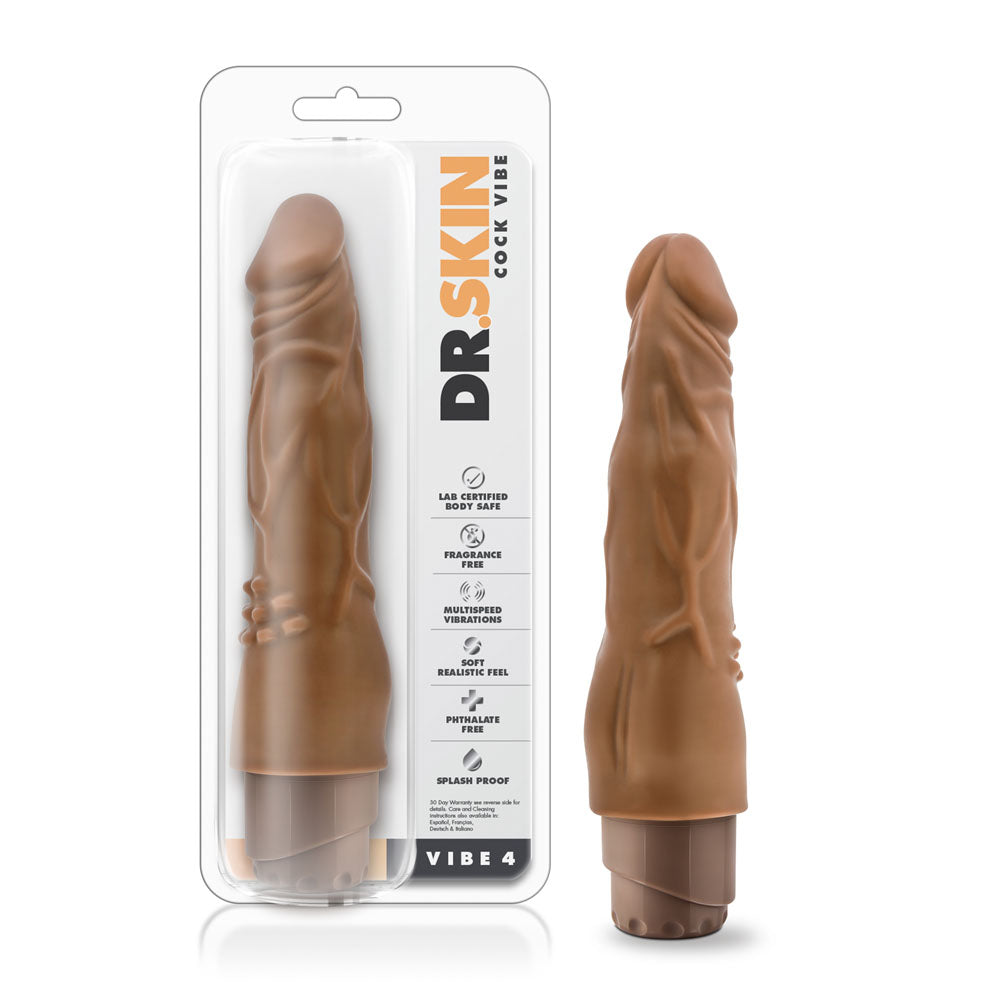 Dr. Skin - Cock Vibe 4 - 8 Inch Vibrating Cock - Mocha