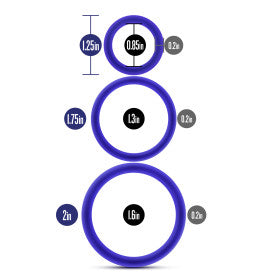 Performance - Vs4 Pure Premium Silicone Cockring Set - Indigo