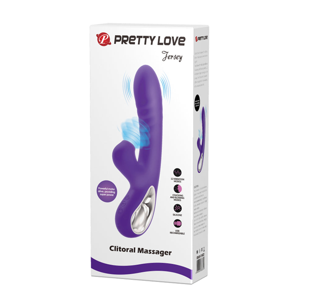 Pretty Love Jersey Sucking and Vibrating Rabbit -  Purple