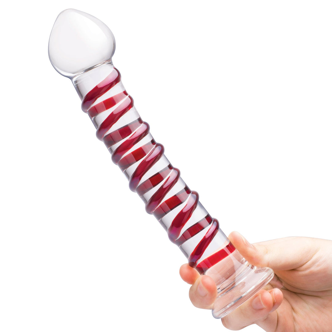 10 Inch Mr. Swirly Dildo - Red/clear