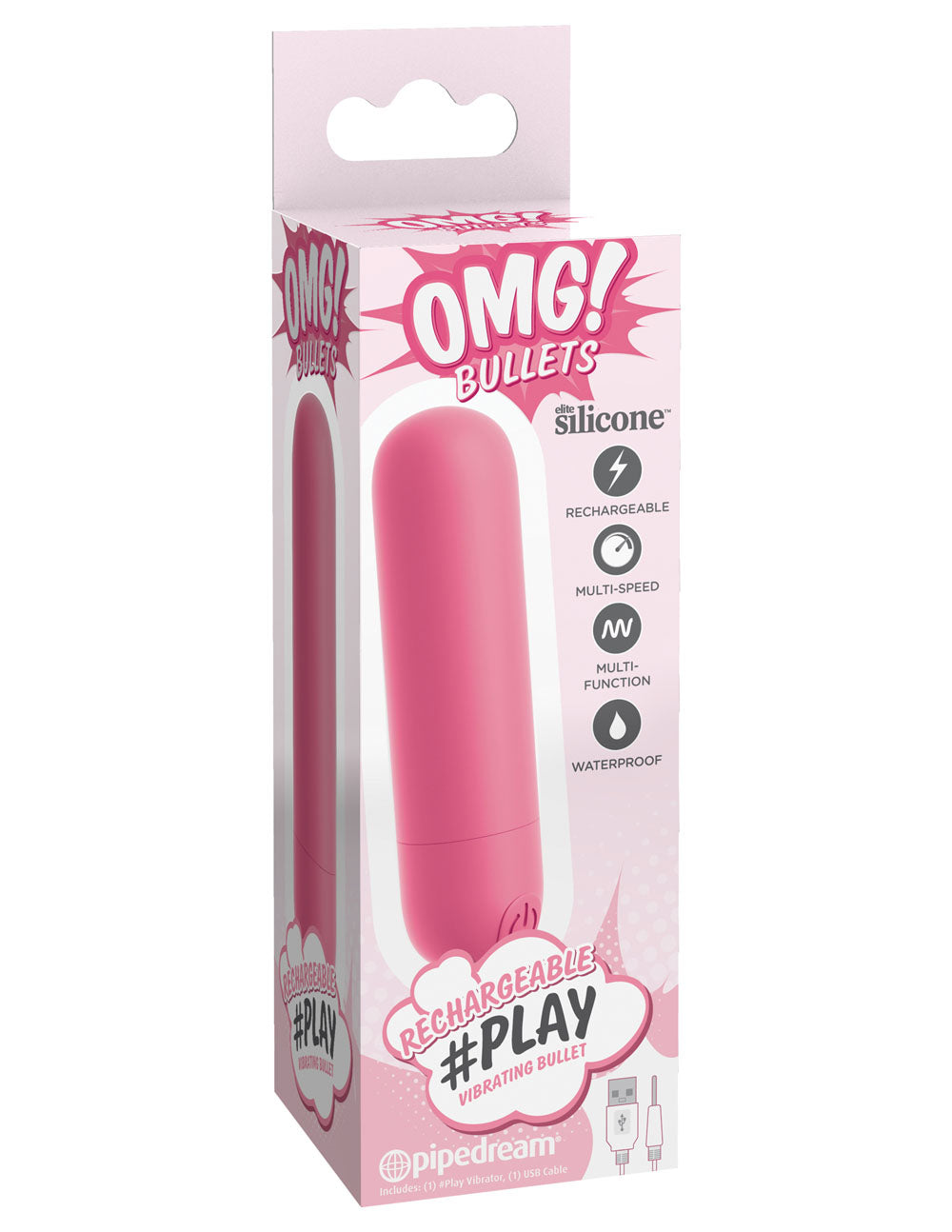 Omg! Bullets Play Rechargeable Vibrating Bullet - Pink