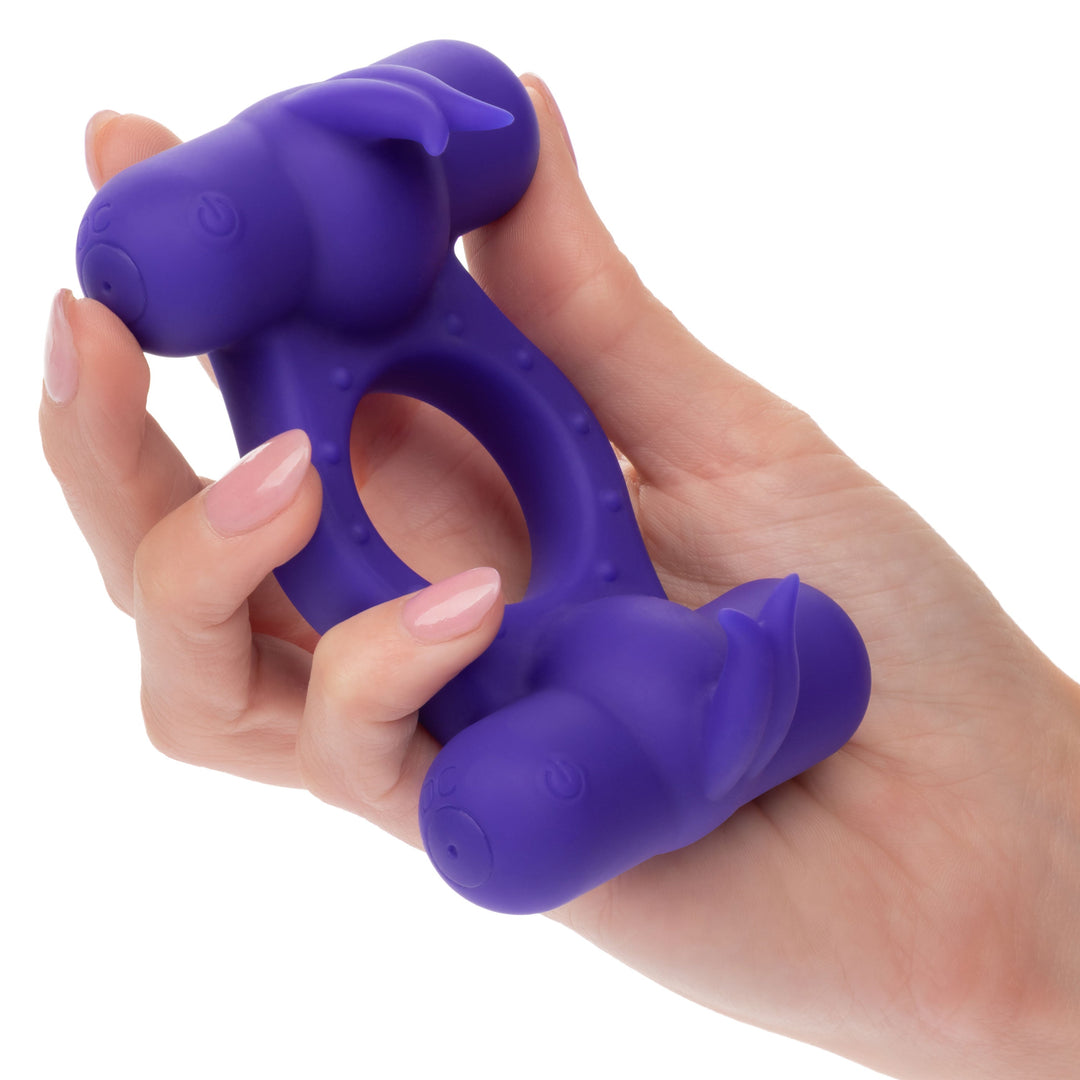 Silicone Rechargeable Triple Orgasm Enhancer -  Purple