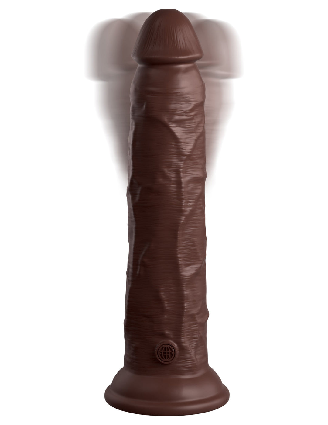 King Cock Elite 9 Inch Vibrating Silicone Dual  Density Cock With Remote - Brown