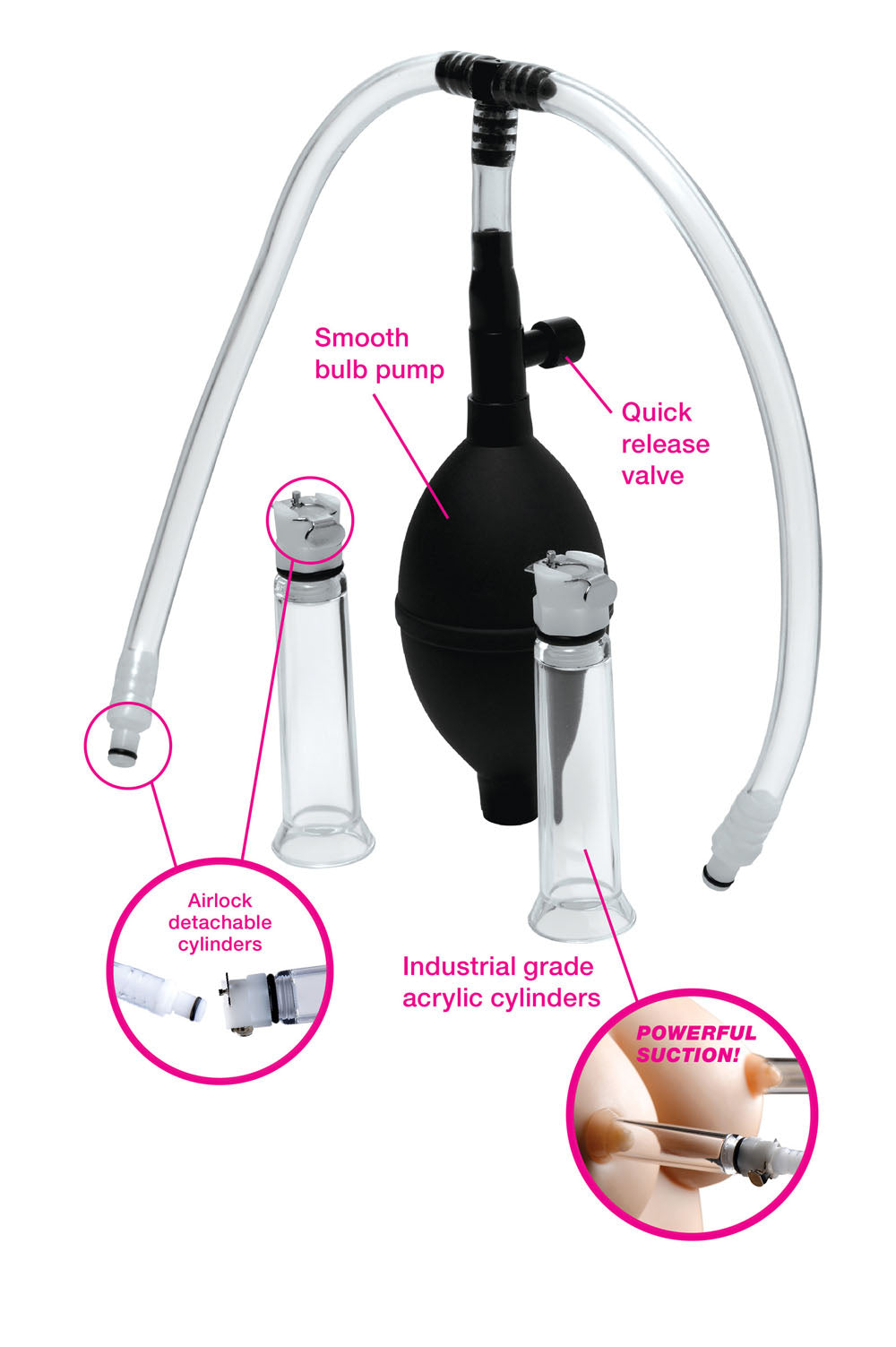 Nipple Pumping System With Detachable Cylinders