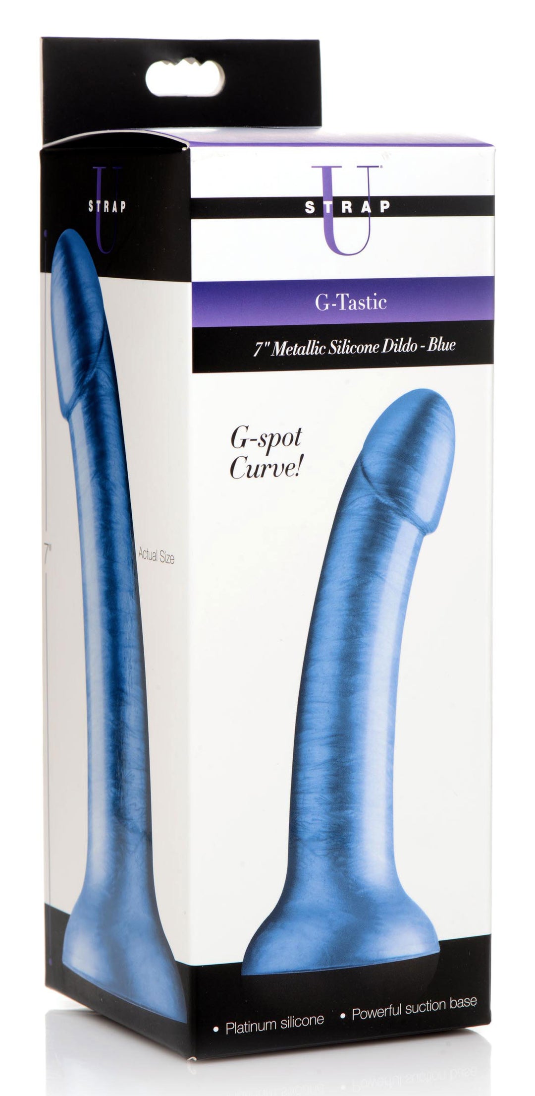 G-Tastic 7 Inch Metallic Silicone Dildo - Blue