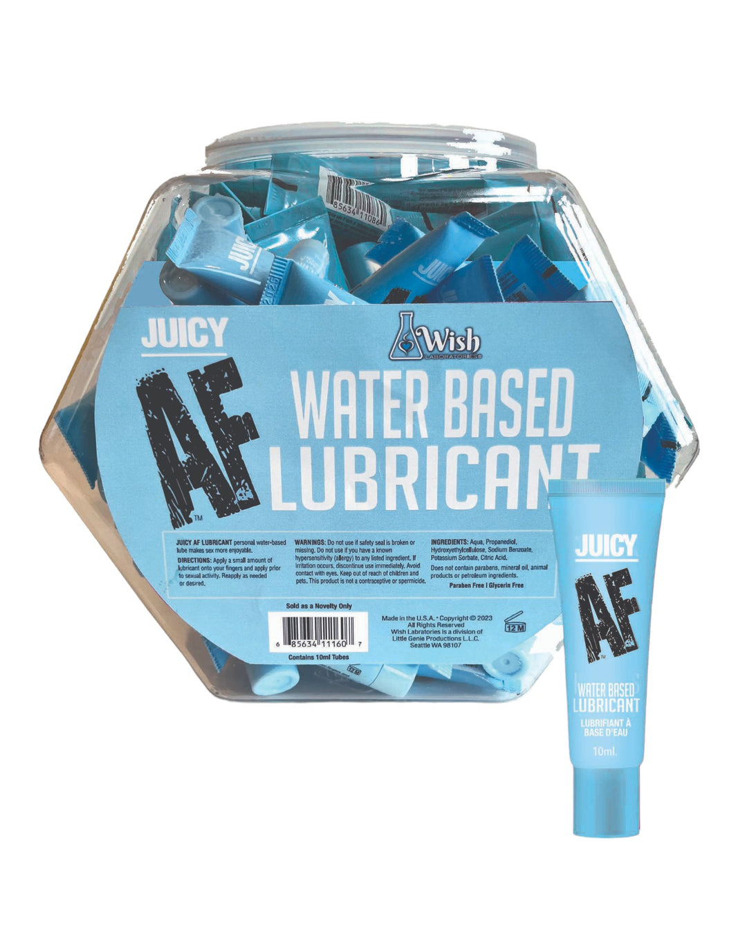 Juicy Af Water Based Lubricant - 10 ml -  Pop Display of 65