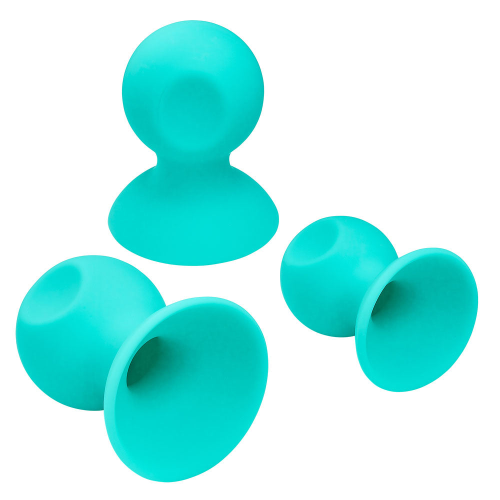 Cloud 9 Health and Wellness Nipple and Clitoral Massager Suction Set - Teal