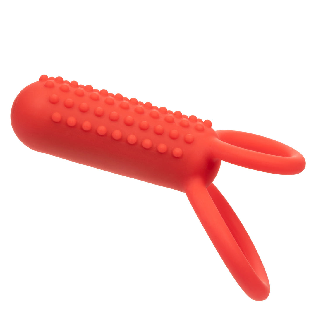 Silicone Rechargeable Vertical Dual Enhancer - Red