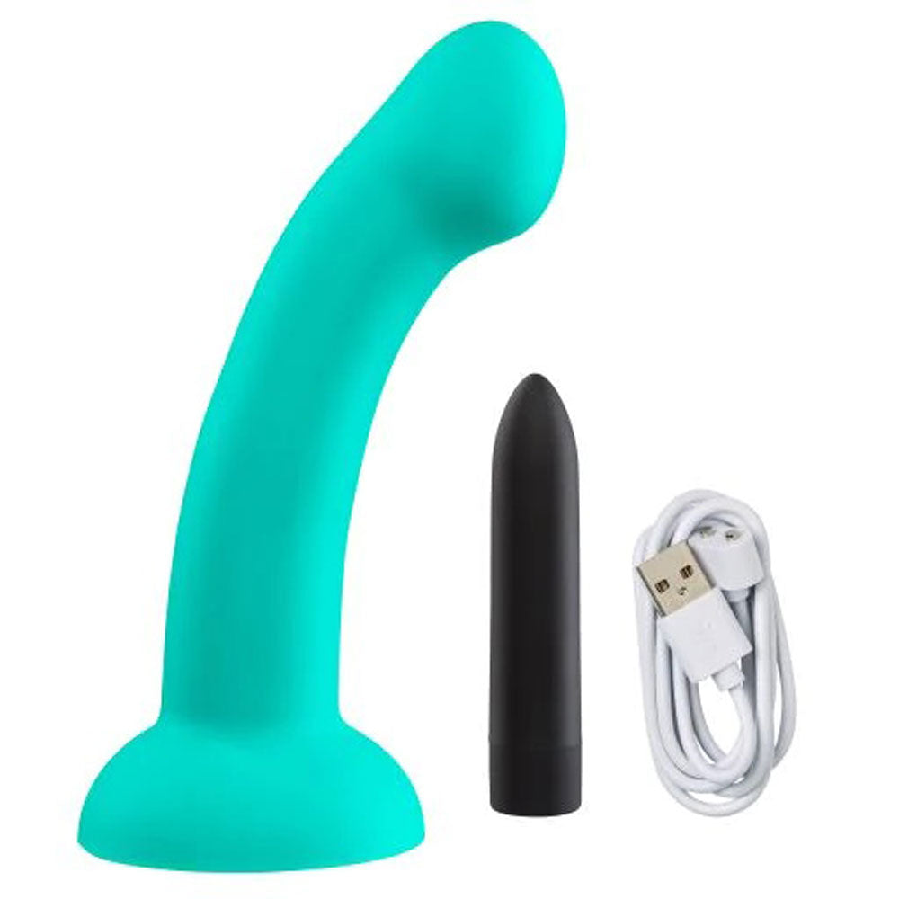 Ergo Super Flexi I Dong Soft and Flexible Liquid  Silicone With Vibrator - Teal