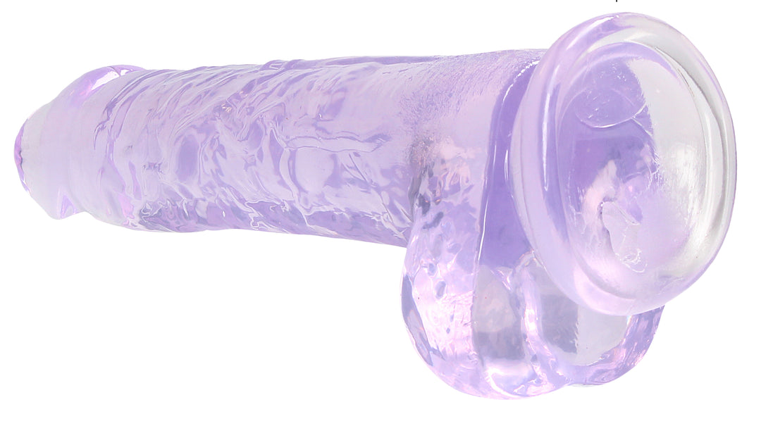 8 Inch Realistic Dildo With Balls - Purple