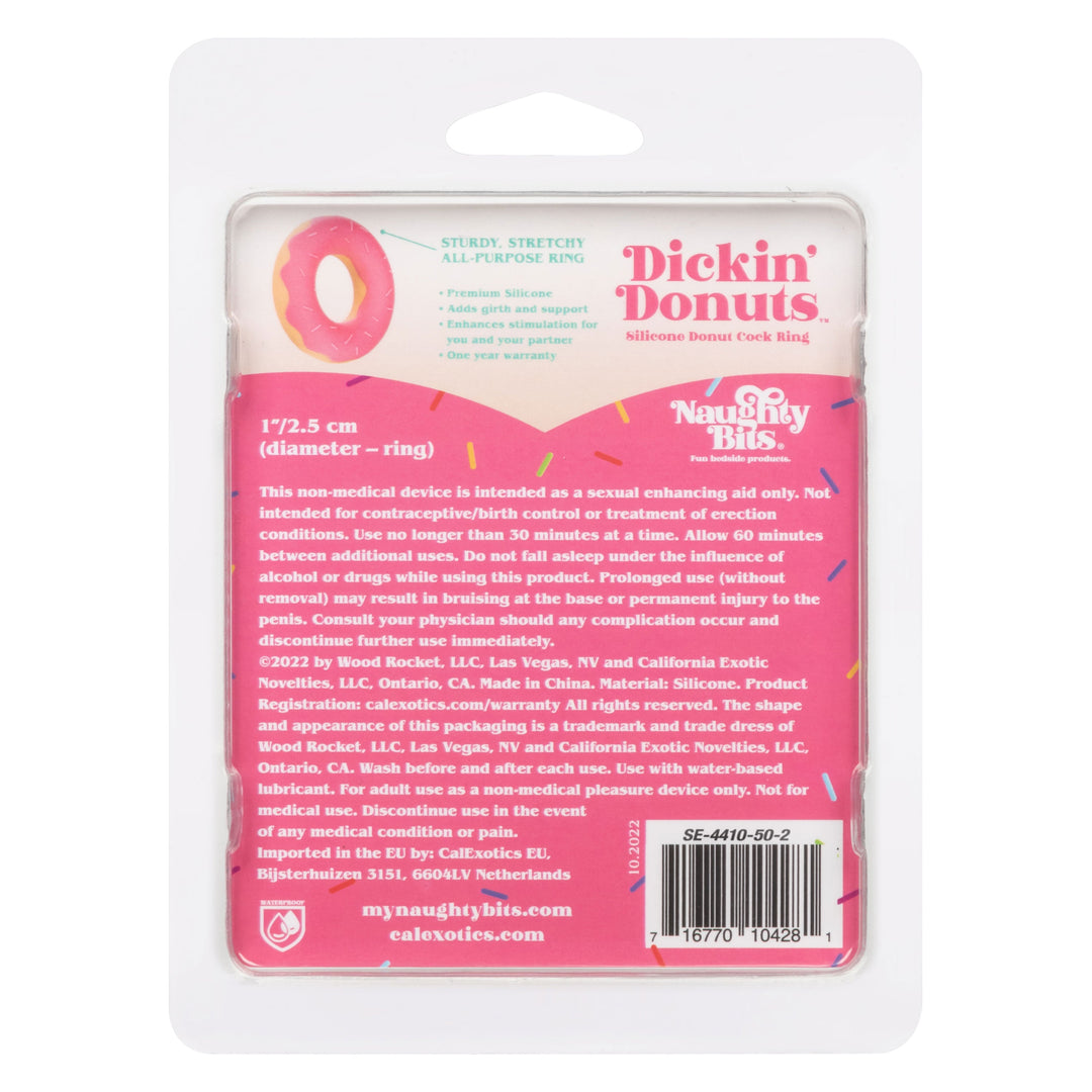 Naughty Bits Dickin’ Donuts Silicone Donut Cock  Ring - Pink