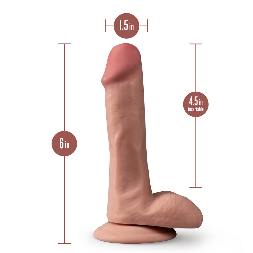 Dr. Skin Plus - 6 Inch Posable Dildo With Balls -  Mocha