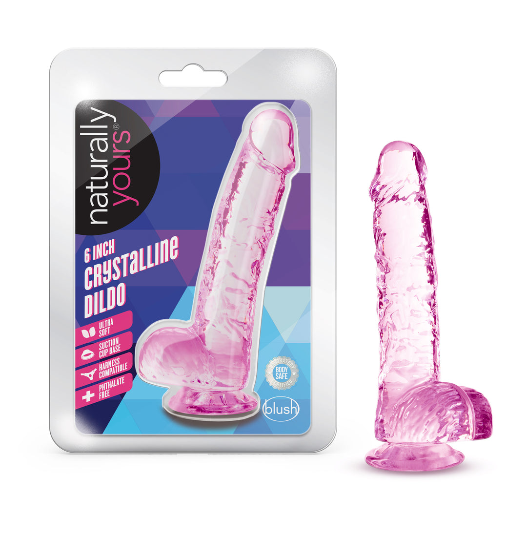 Naturally Yours - 6 Inch Crystalline Dildo - Rose