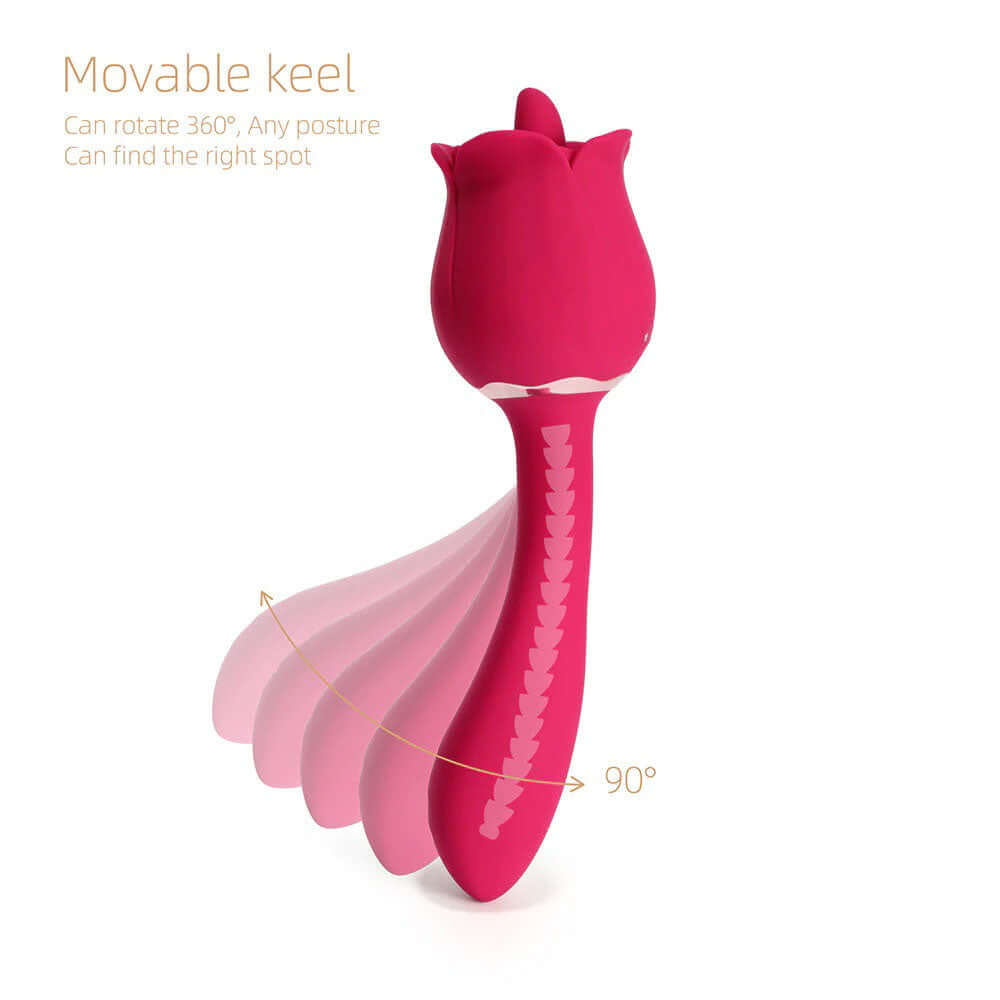 Rhea - the Rose Clit Licking Tongue Vibrator and G Spot Massager - Pink