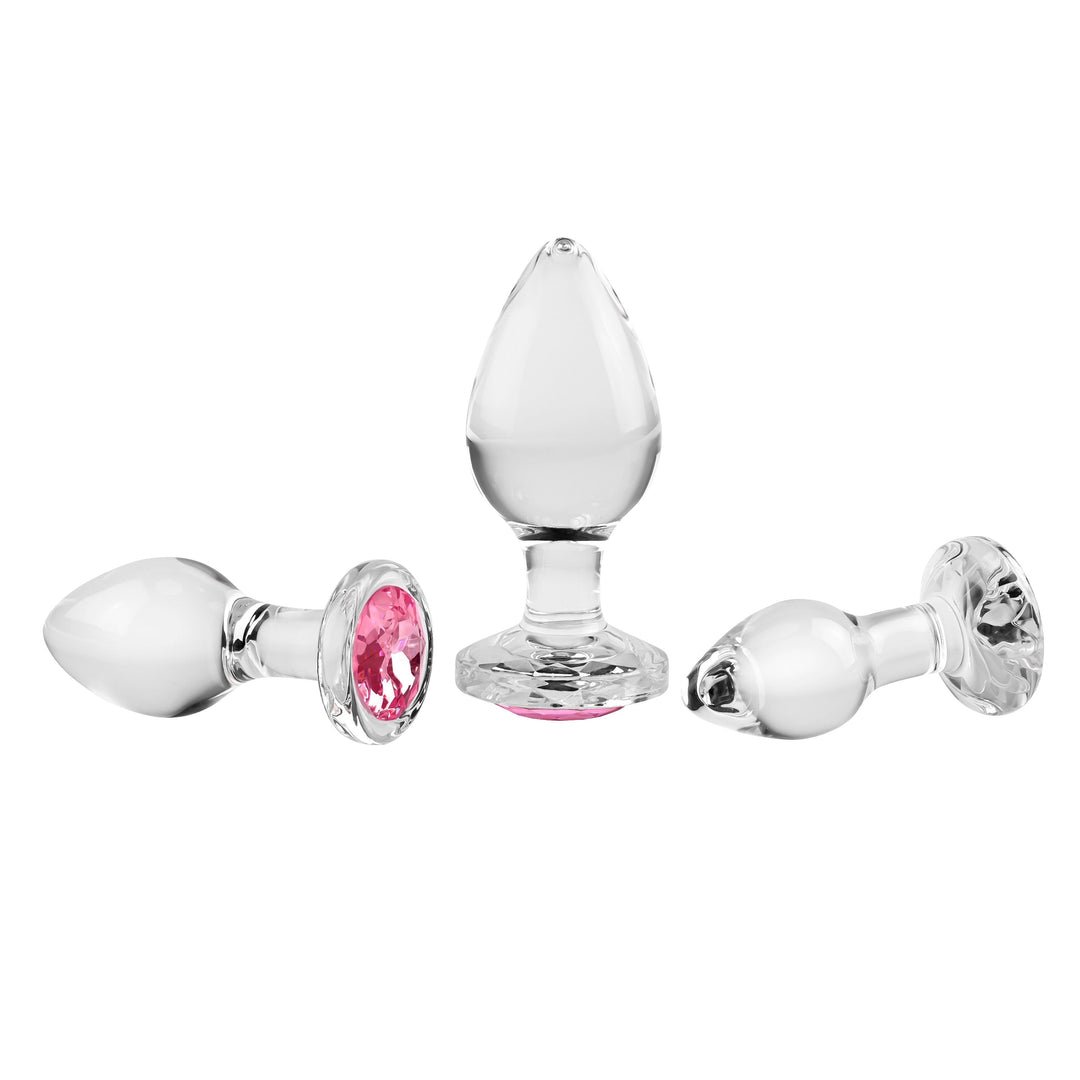 Pink Gem Glass Plug Set - Pink