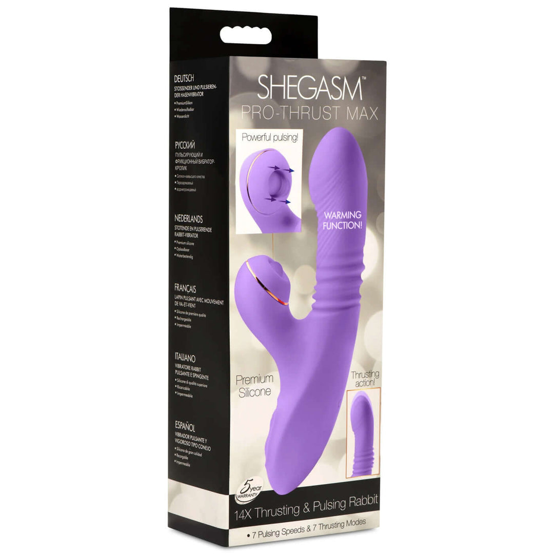 Pro-Thrust Max 14x Thrusting and Pulsing Silicone  Rabbit - Purple