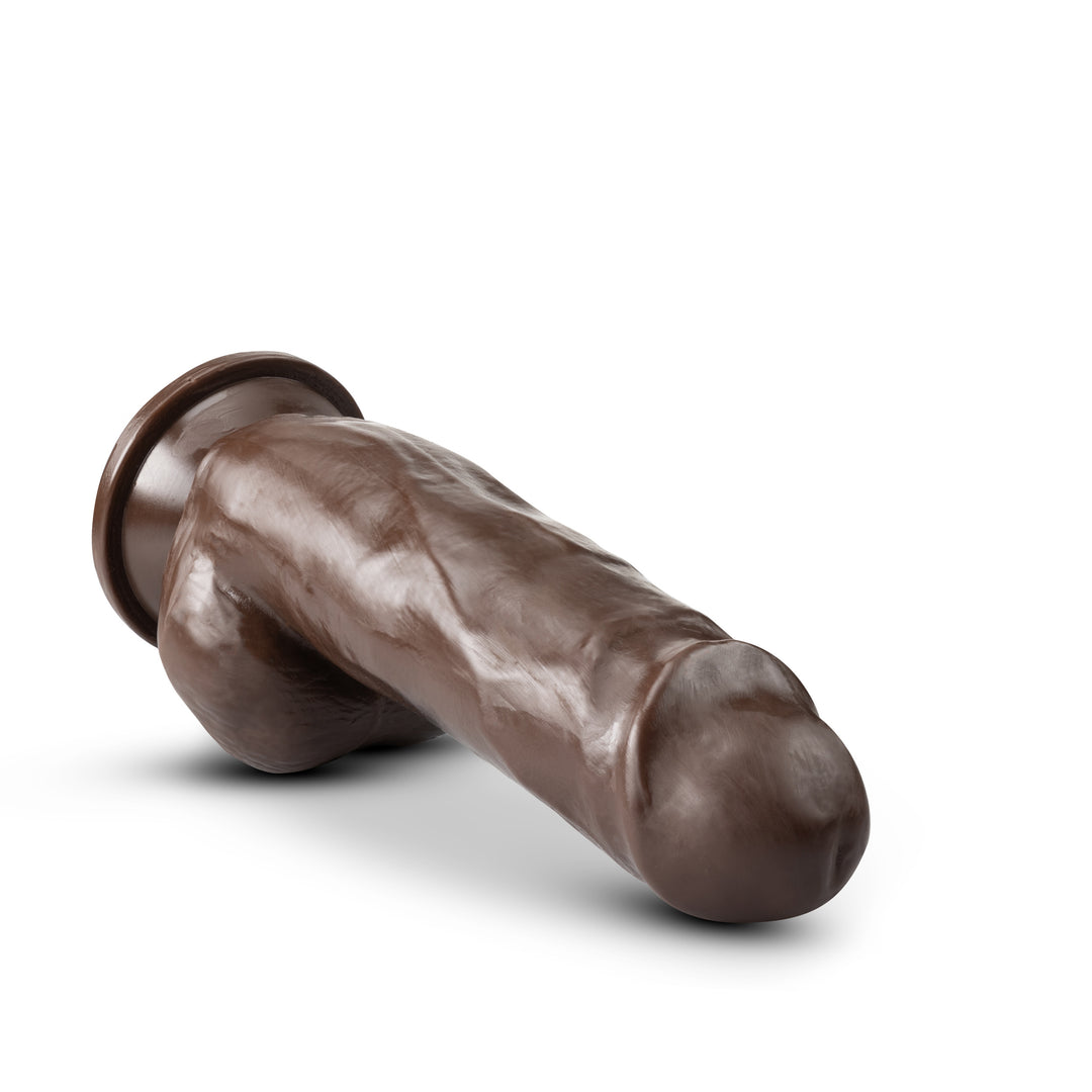 Dr. Skin Plus - 7 Inch Girthy Posable Dildo With  Balls - Chocolate