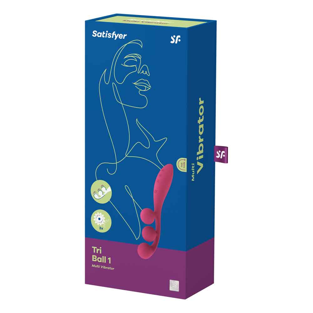 Tri Ball 1 Lay on Vibrator - Red