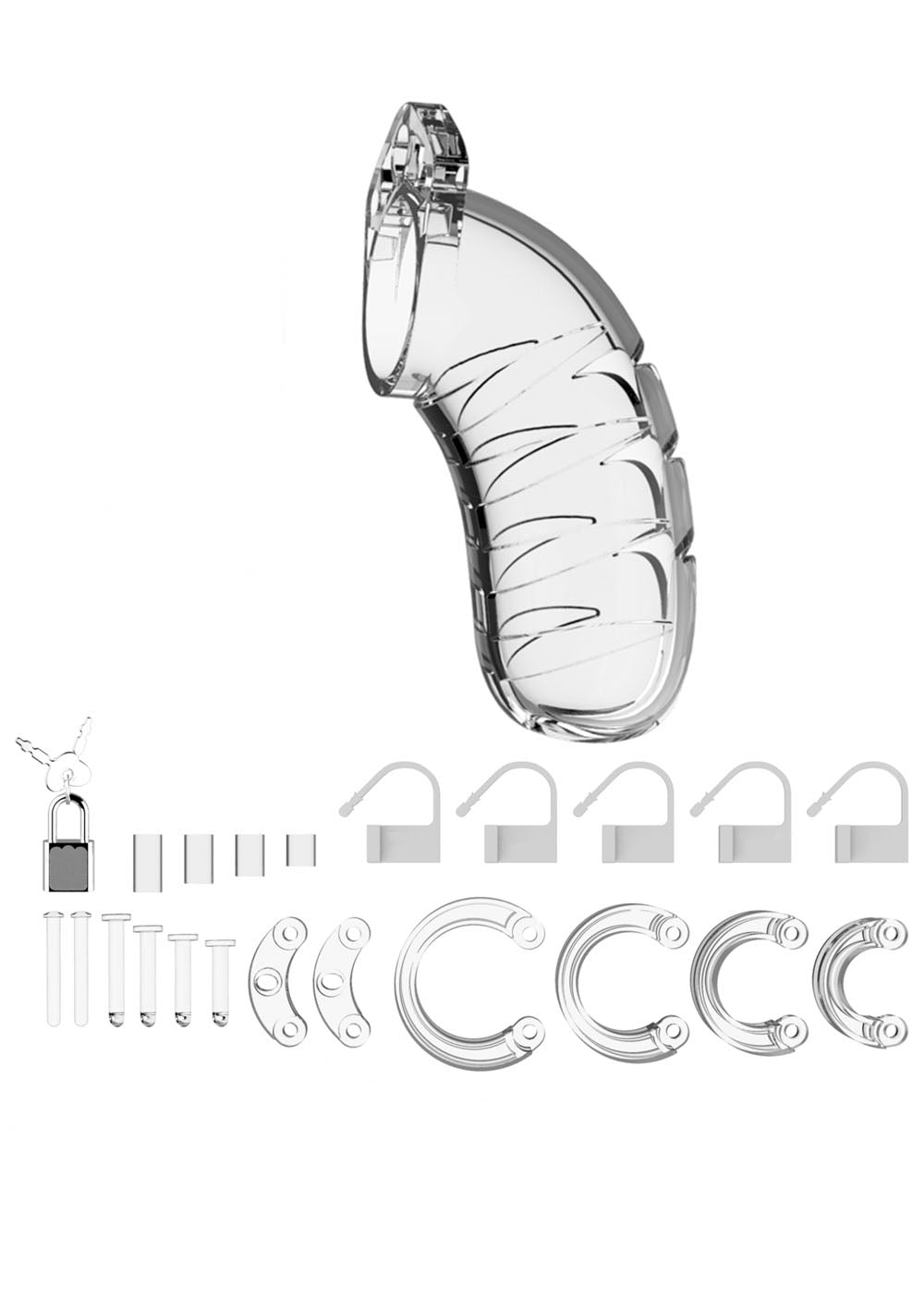 Mancage Model 4 Chastity 4.5 Inch Cock Cage - Transperant