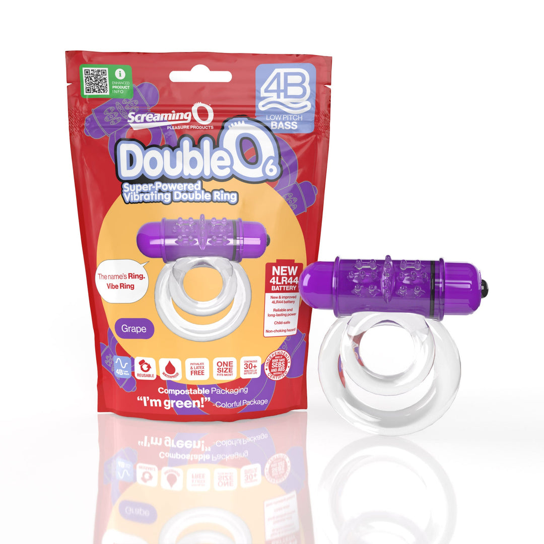 Screaming O 4b - Double O Super Powered Vibrating  Double Ring - Grape